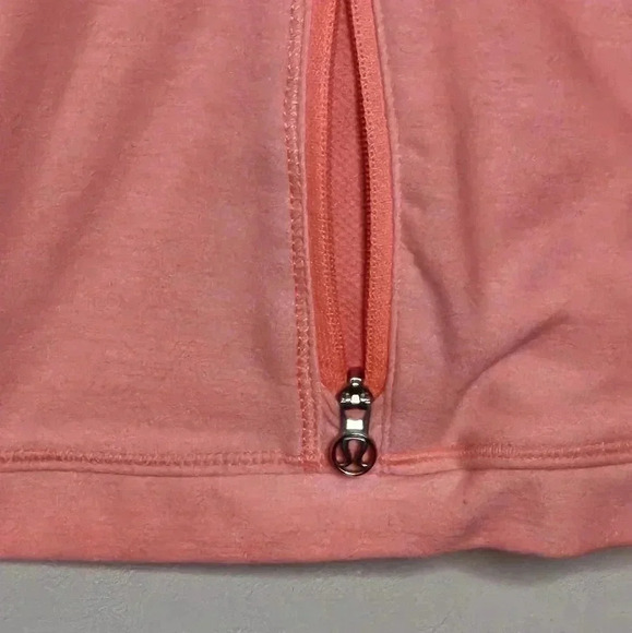 Very nice LuLu Lemon 1/4 zip pullover. Size6. Sherbet orangee - Picture 3 of 6